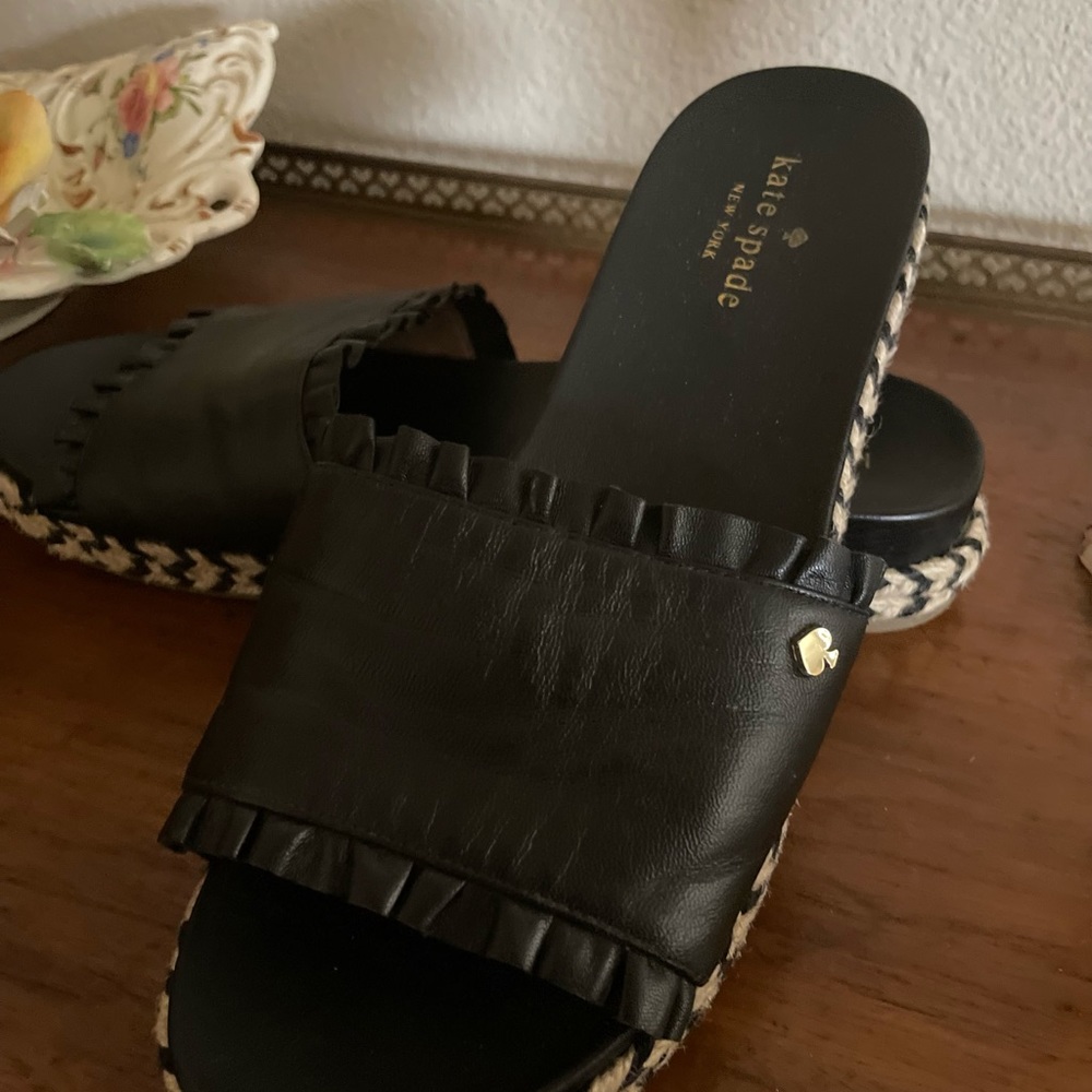 Kate spade black espardille flat